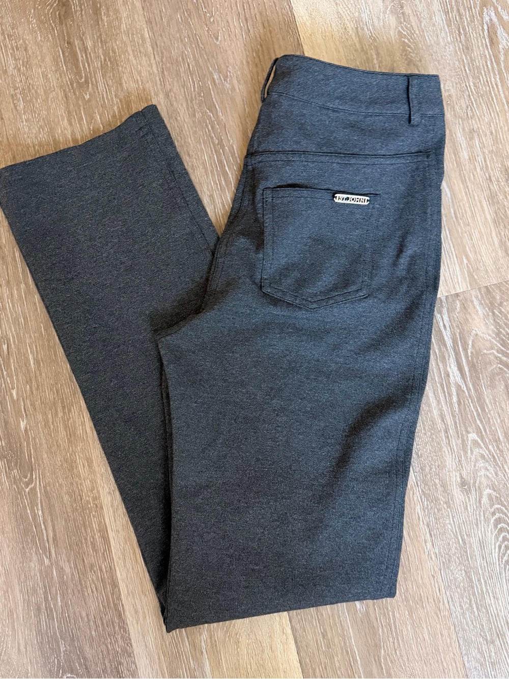 Office Siren Corporate Chic St. John Charcoal Grey Straight Leg Pants